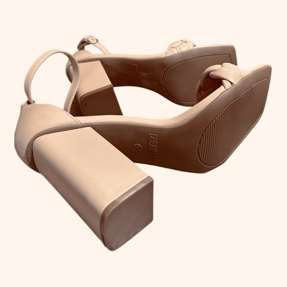 DREAM PAIRS Braided Block Heel Sandals | Chunky Heels w/ Ankle Strap | Size 9.5 - Picture 6 of 9